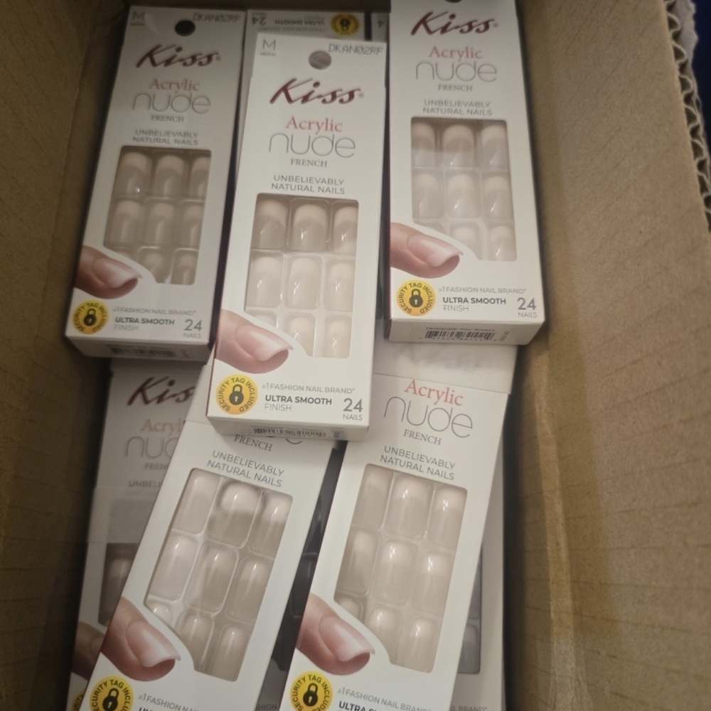 12 BOXES OF Kiss Acrylic Nude French nails
